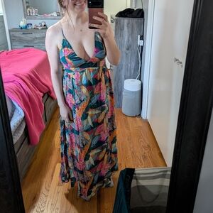 Dreamy Blossom Abstract Maxi Dress